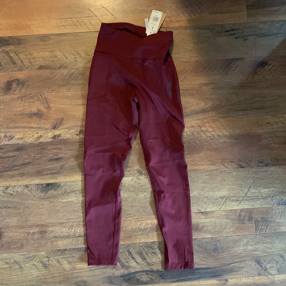 Small Burgundy adidas Terrex full length leggings NWT